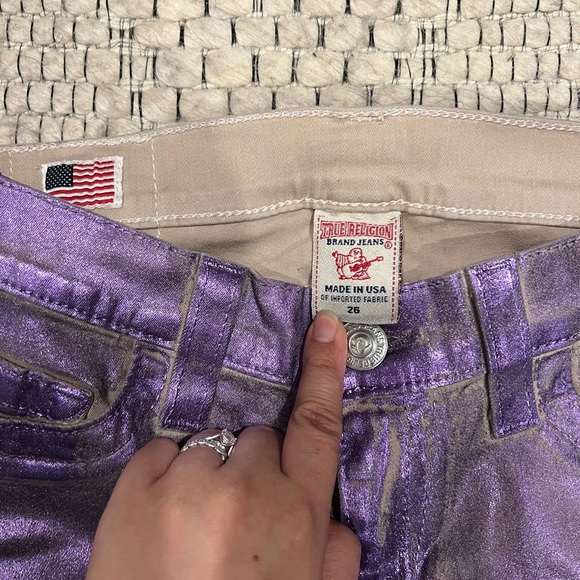 True Religion Purple Metallic jeans - Picture 3 of 12